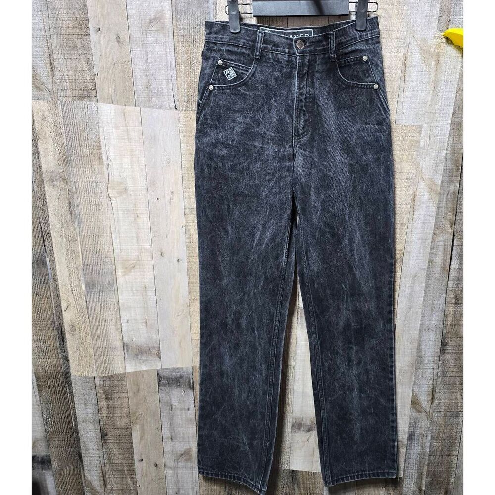 Posted Vintage 90s Black Wash Relaxed Straigh High Rise Mom Jeans Cowgirl Wester
